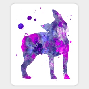 Boston Terrier Dog Watercolor Painting 2 Sticker